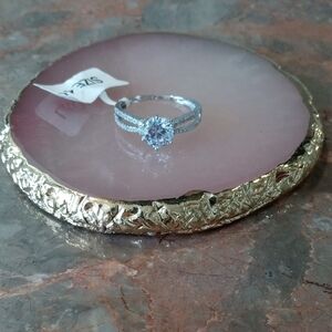 Dazzling Silver Ring with Clear Gemstone